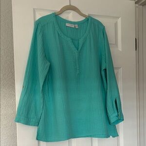 Susan Graver Aqua Tunic Top